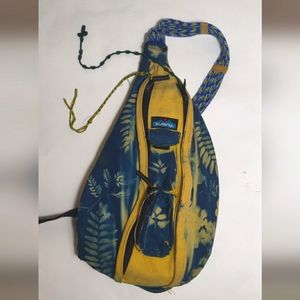 Kavu Sling bag, Handmade Cyanotype floral print.